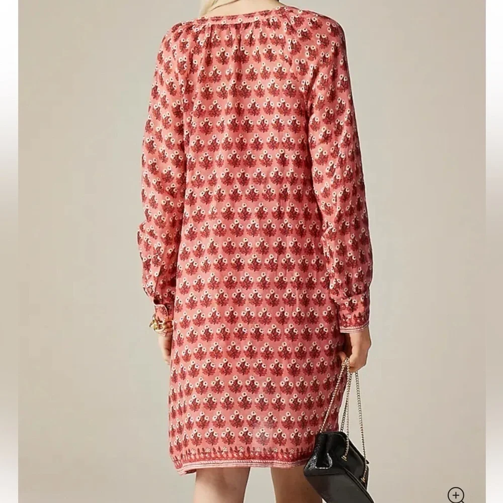 J crew Cabana mini dress in block-print ramie